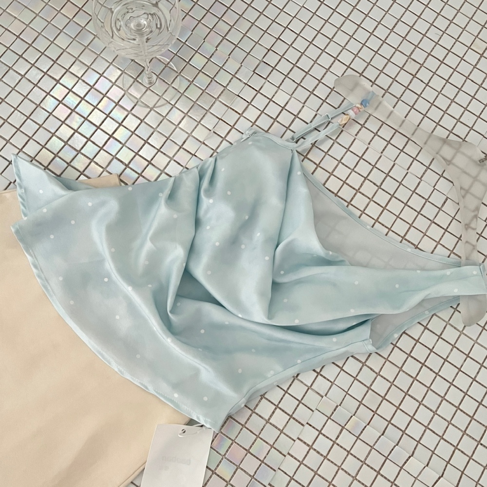 Swan summer short skirt wrapped chest sling tops a set