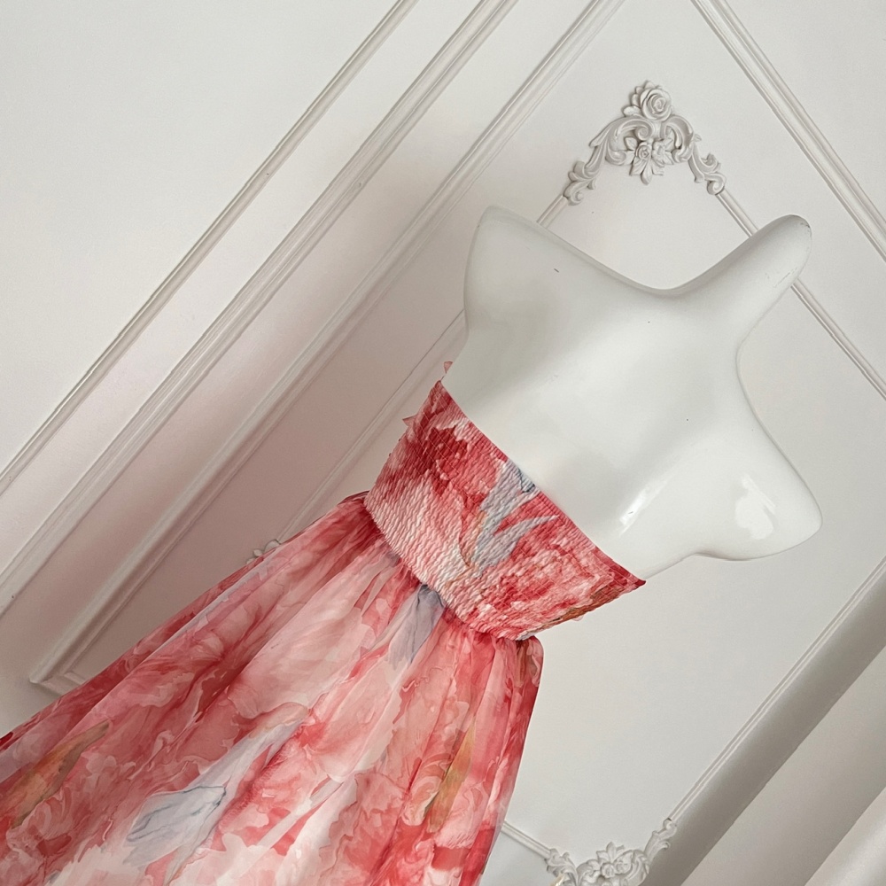 Sequins chiffon laminated fold beads dress for women