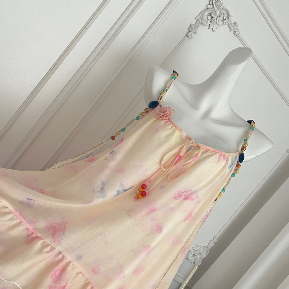 Floral niche tops temperament short skirt a set