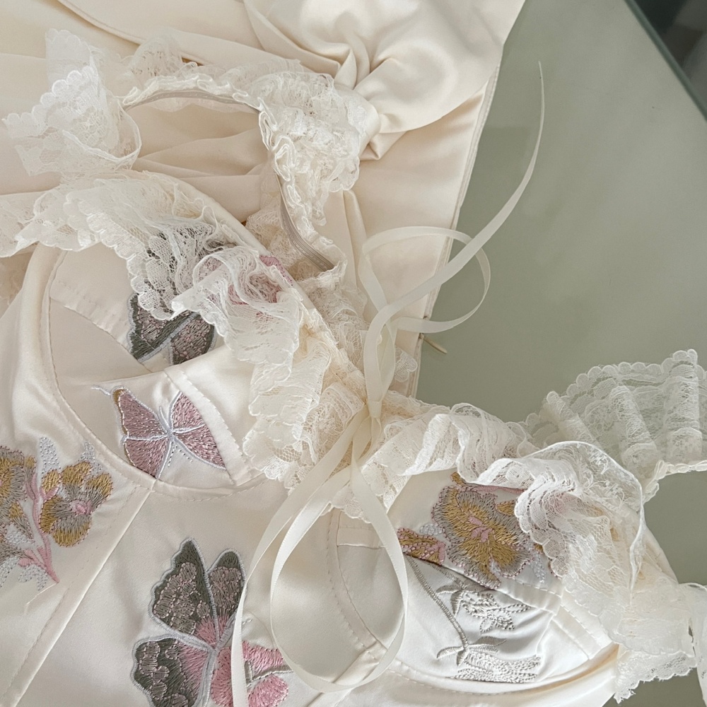 France style bow tops enticement sling short skirt a set