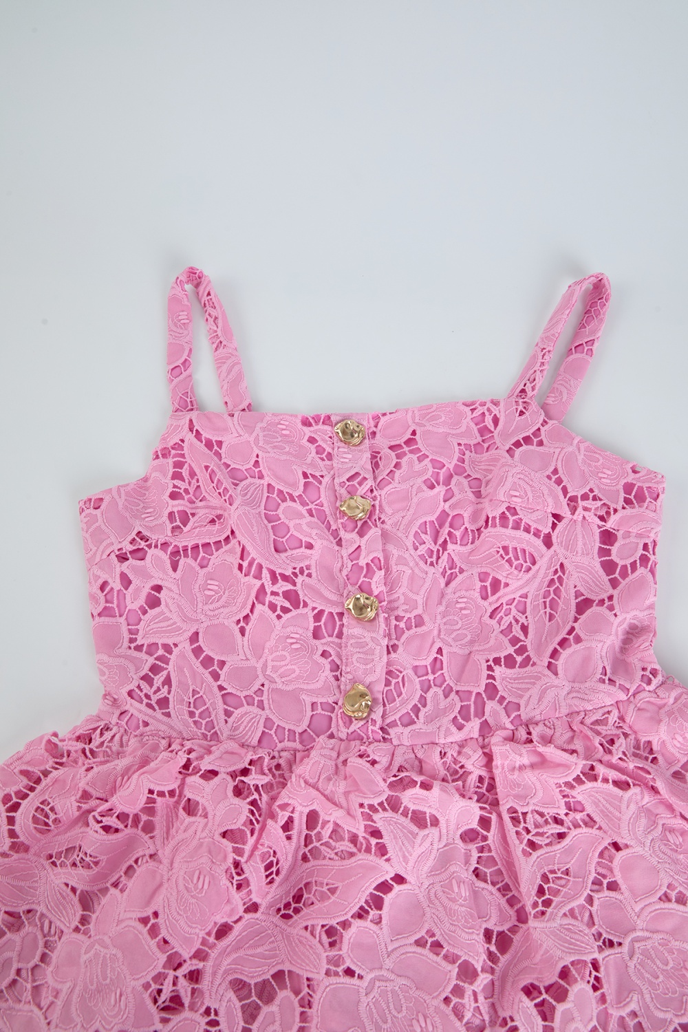 High waist hollow stereoscopic vest sling cake dress