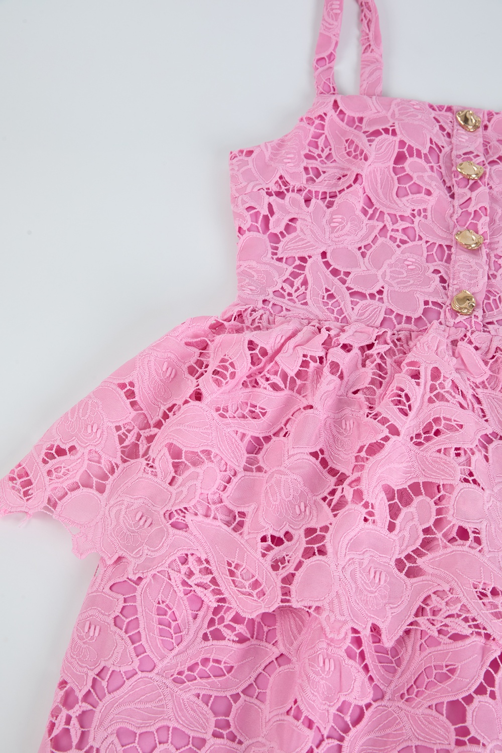 High waist hollow stereoscopic vest sling cake dress