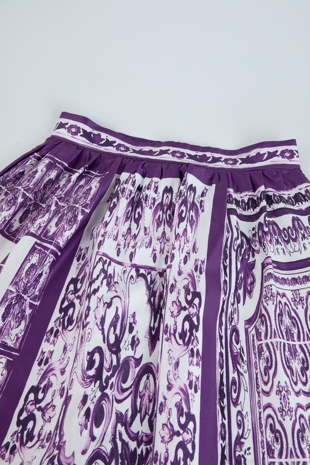 High waist printing vest sling skirt 2pcs set