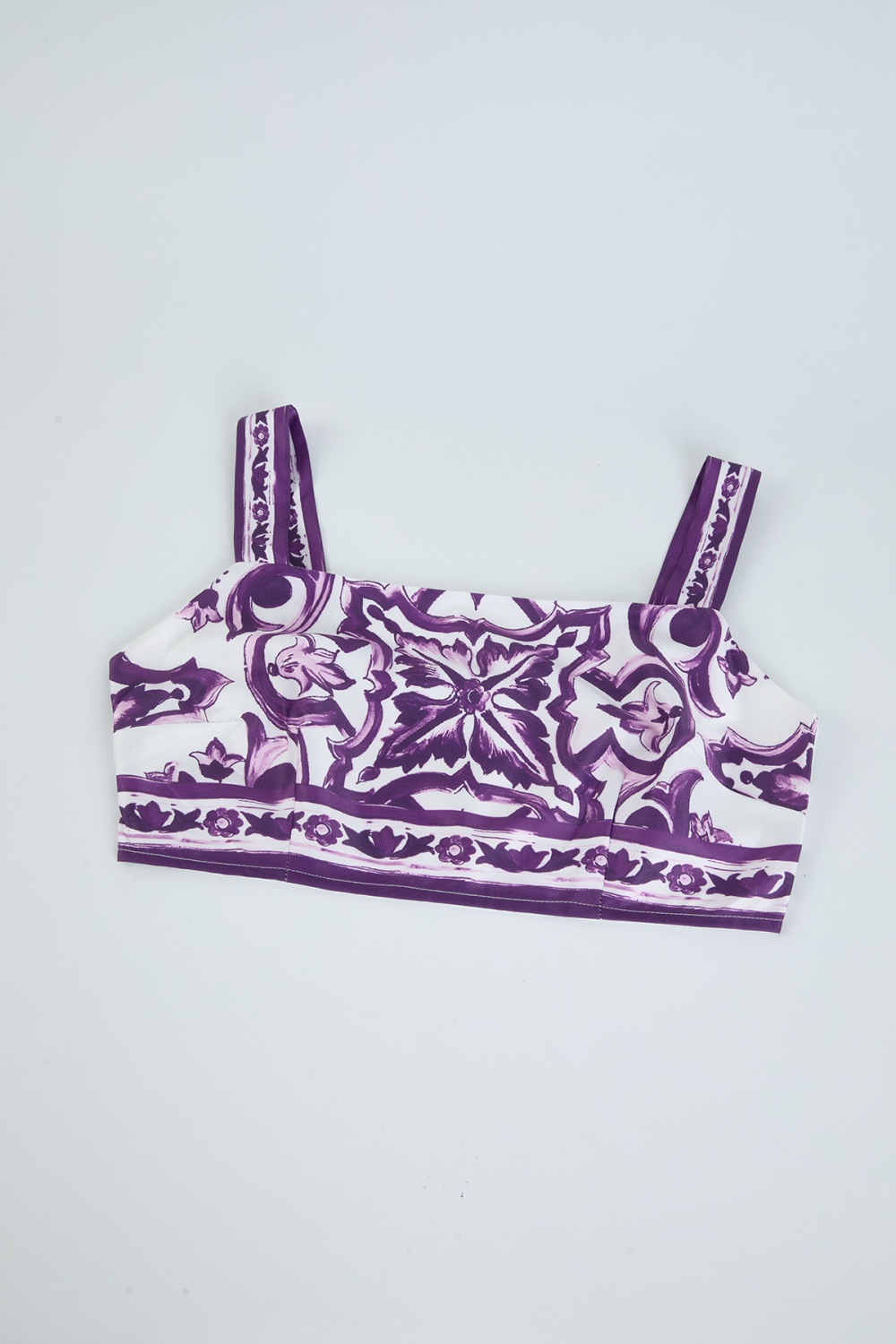 Printing small skirt splice sling tops 2pcs set