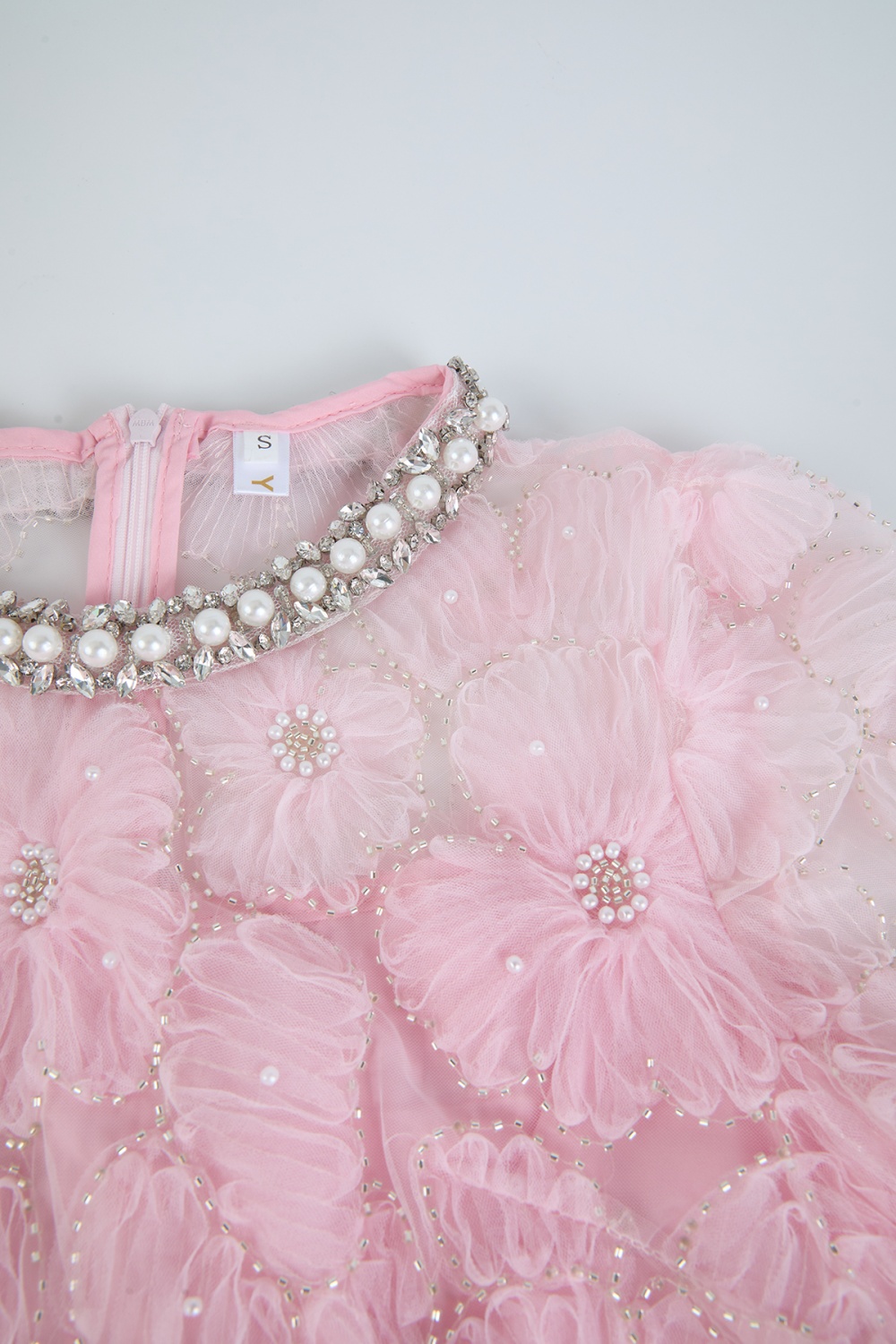 Whole body pearl evening dress slim cake dress