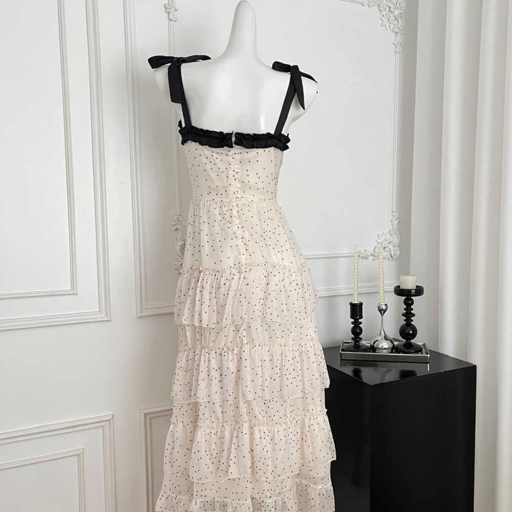Polka dot conjoined dress summer strap dress