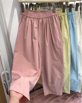 Navy-blue balloon pants large yard casual pants
