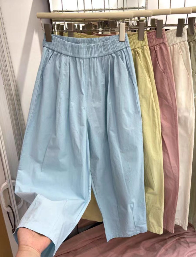 Navy-blue balloon pants large yard casual pants
