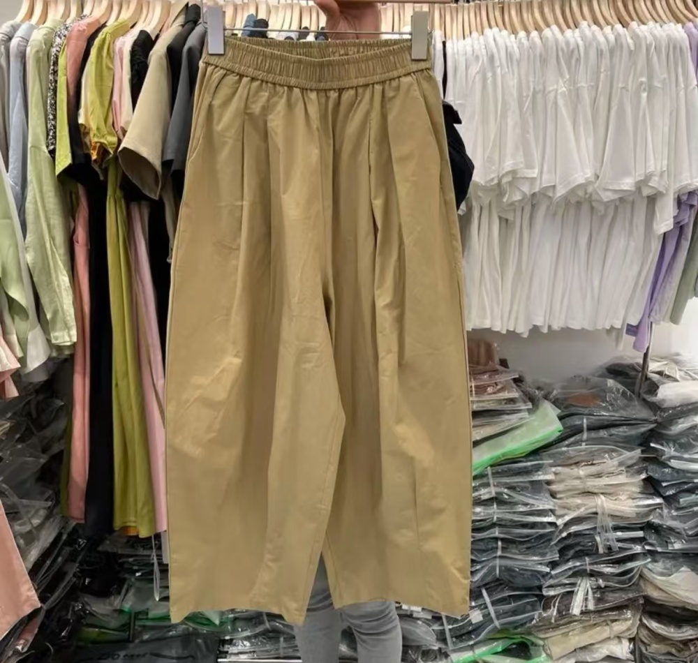 Navy-blue balloon pants large yard casual pants