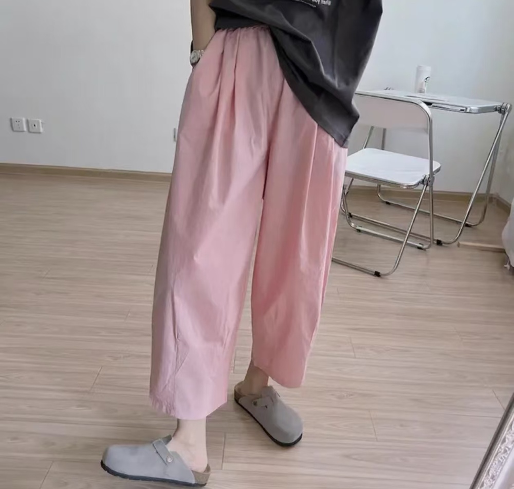 Navy-blue balloon pants large yard casual pants