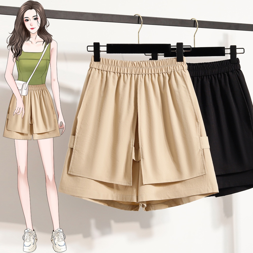 High waist thin culottes five tenths wide leg shorts