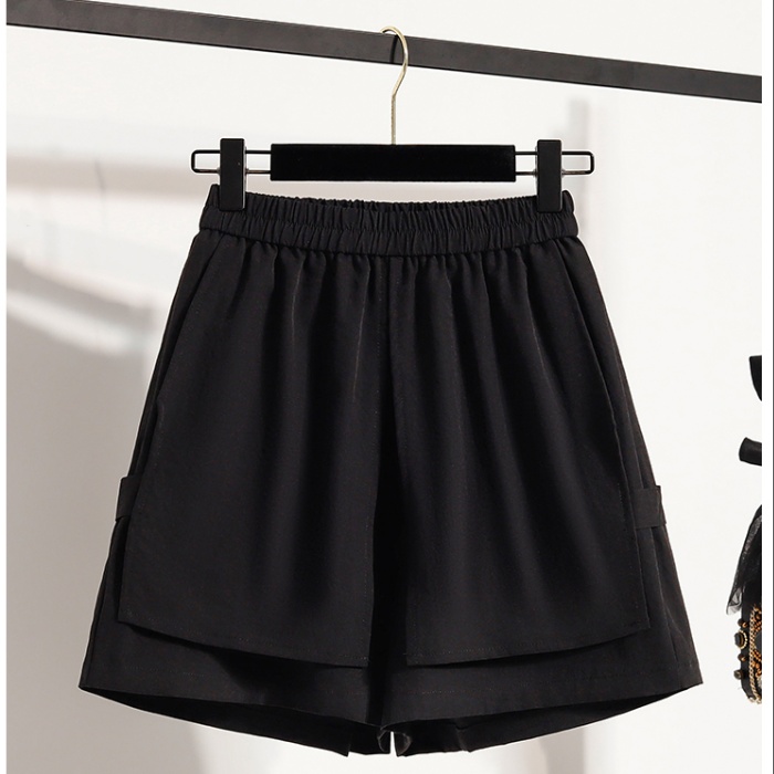 High waist thin culottes five tenths wide leg shorts