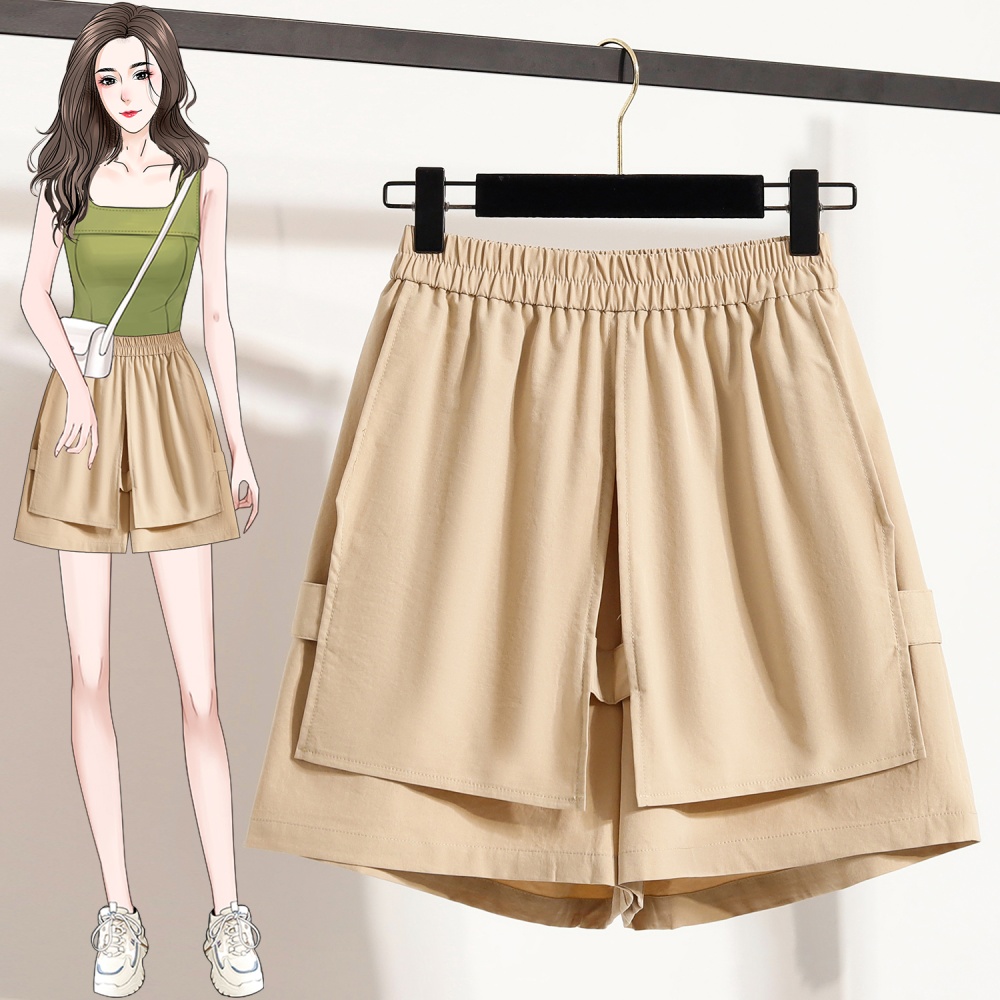High waist thin culottes five tenths wide leg shorts