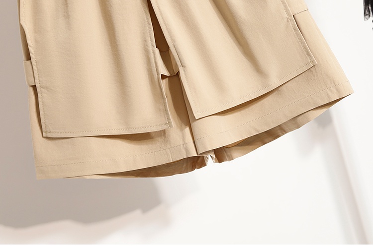 High waist thin culottes five tenths wide leg shorts