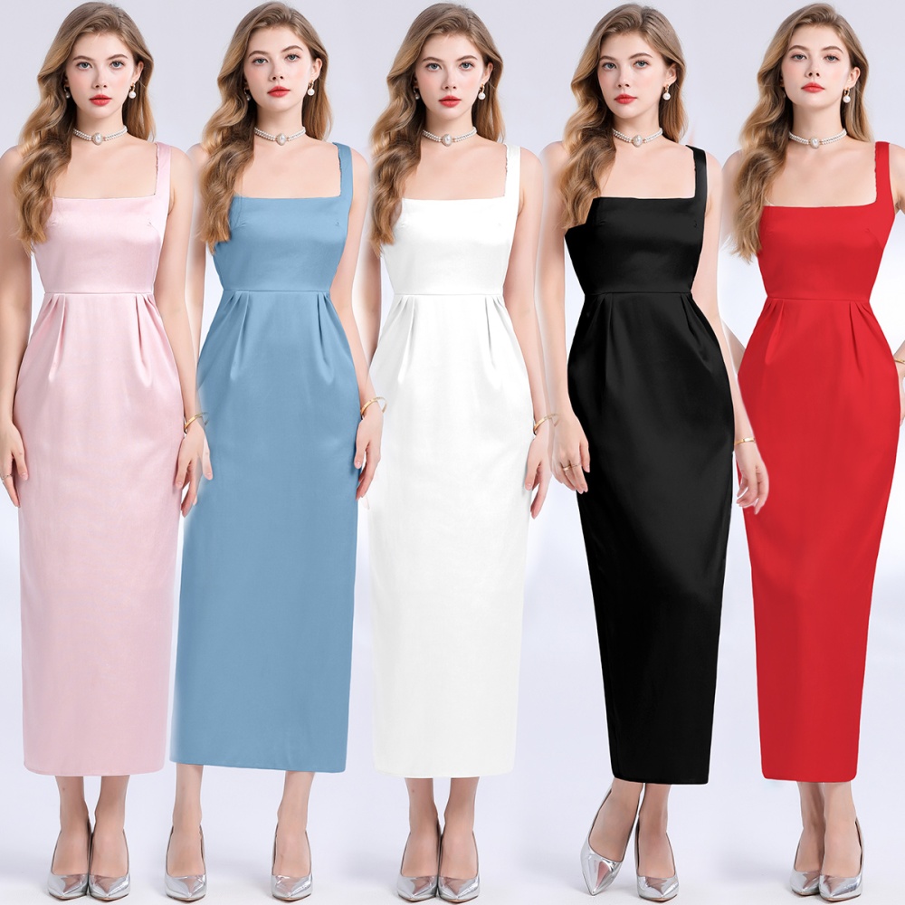Ladies temperament slim sleeveless sling dress for women