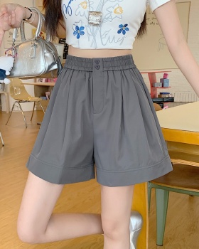 Elastic waist summer wide leg pants A-line shorts