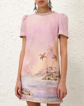 Flax summer shell printing dress