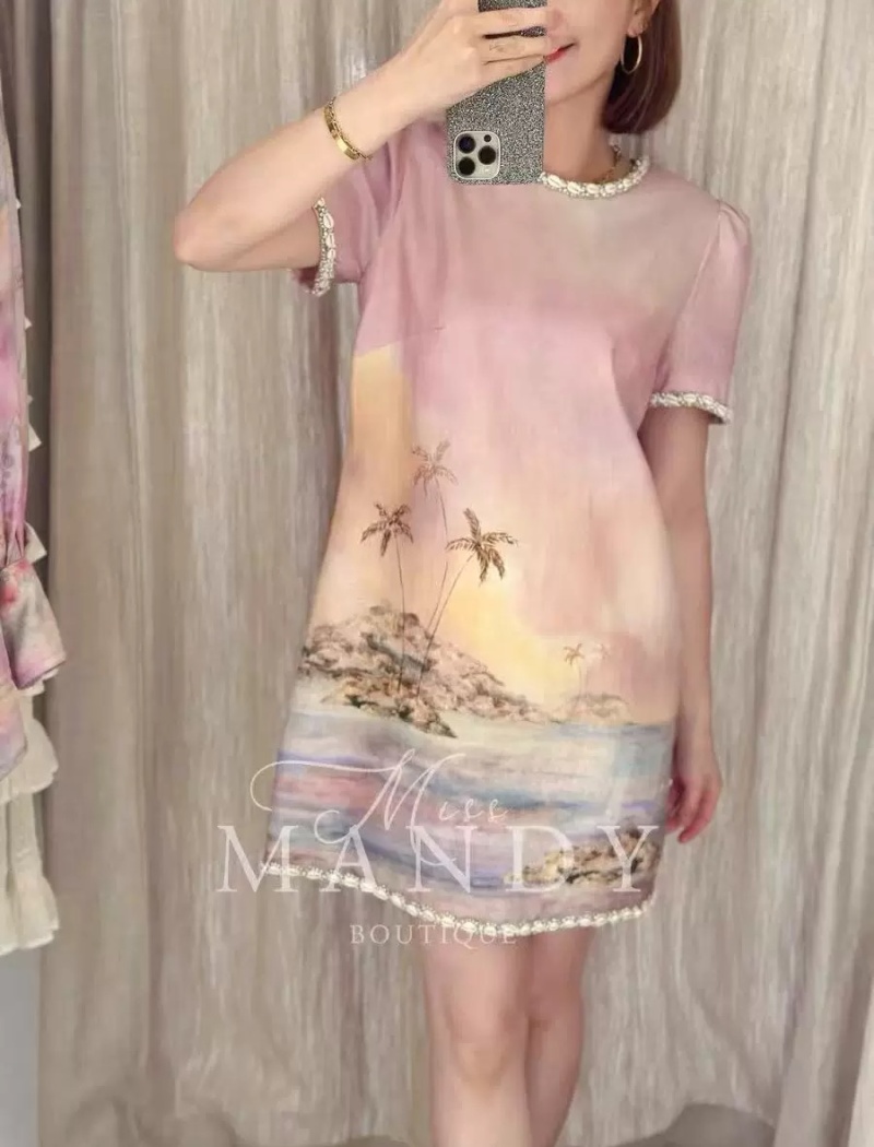 Flax summer shell printing dress