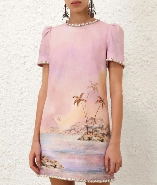 Flax summer shell printing dress