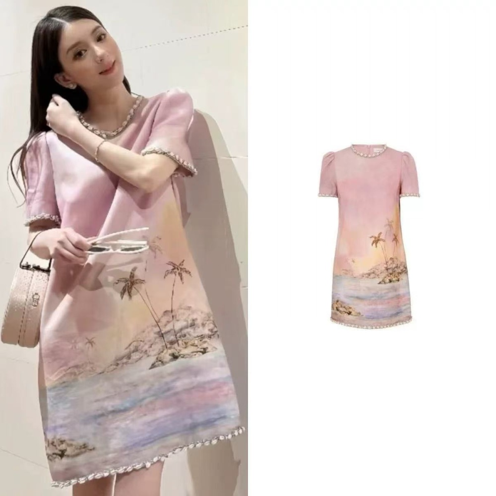 Flax summer shell printing dress