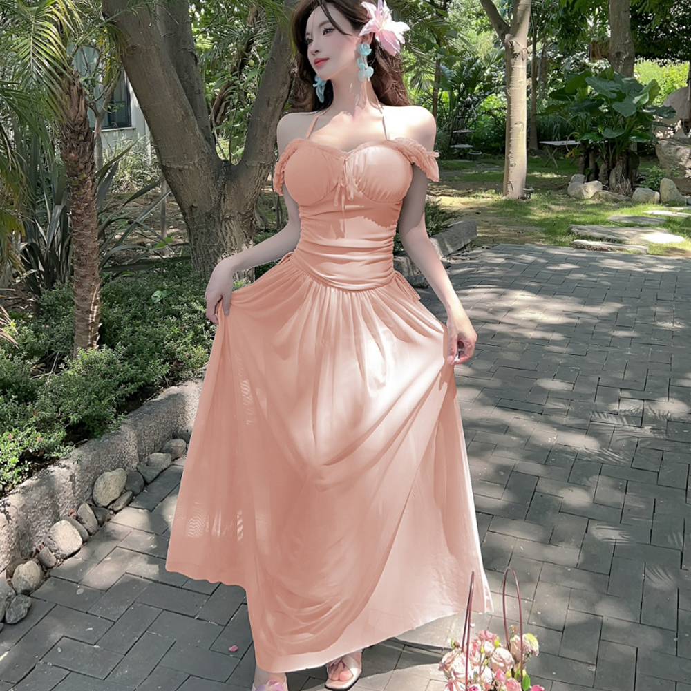 Summer halter dress vacation long dress for women