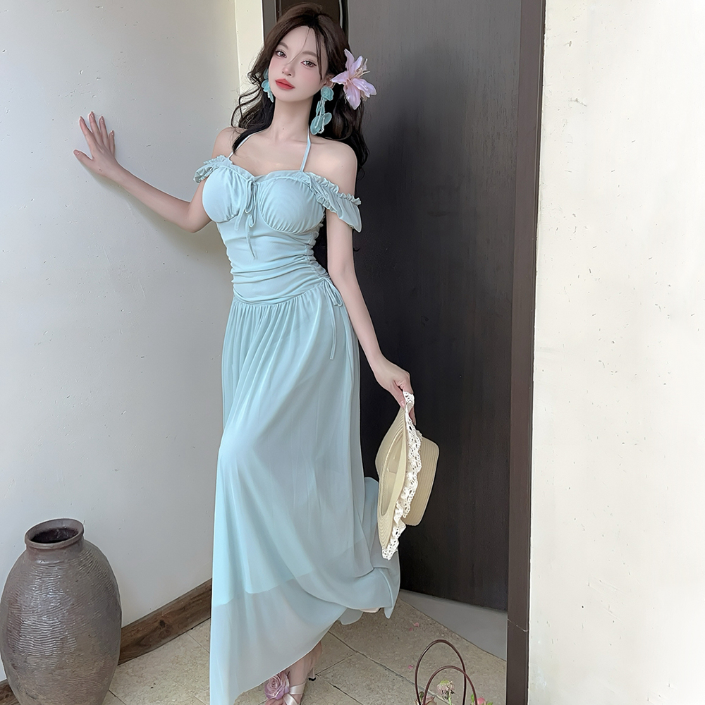 Summer halter dress vacation long dress for women