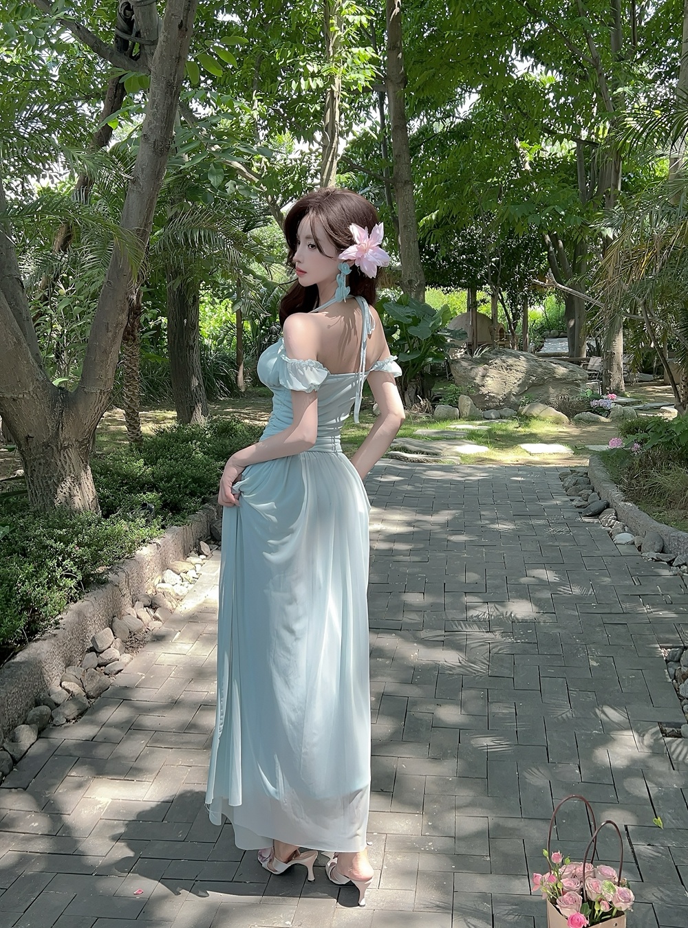 Summer halter dress vacation long dress for women