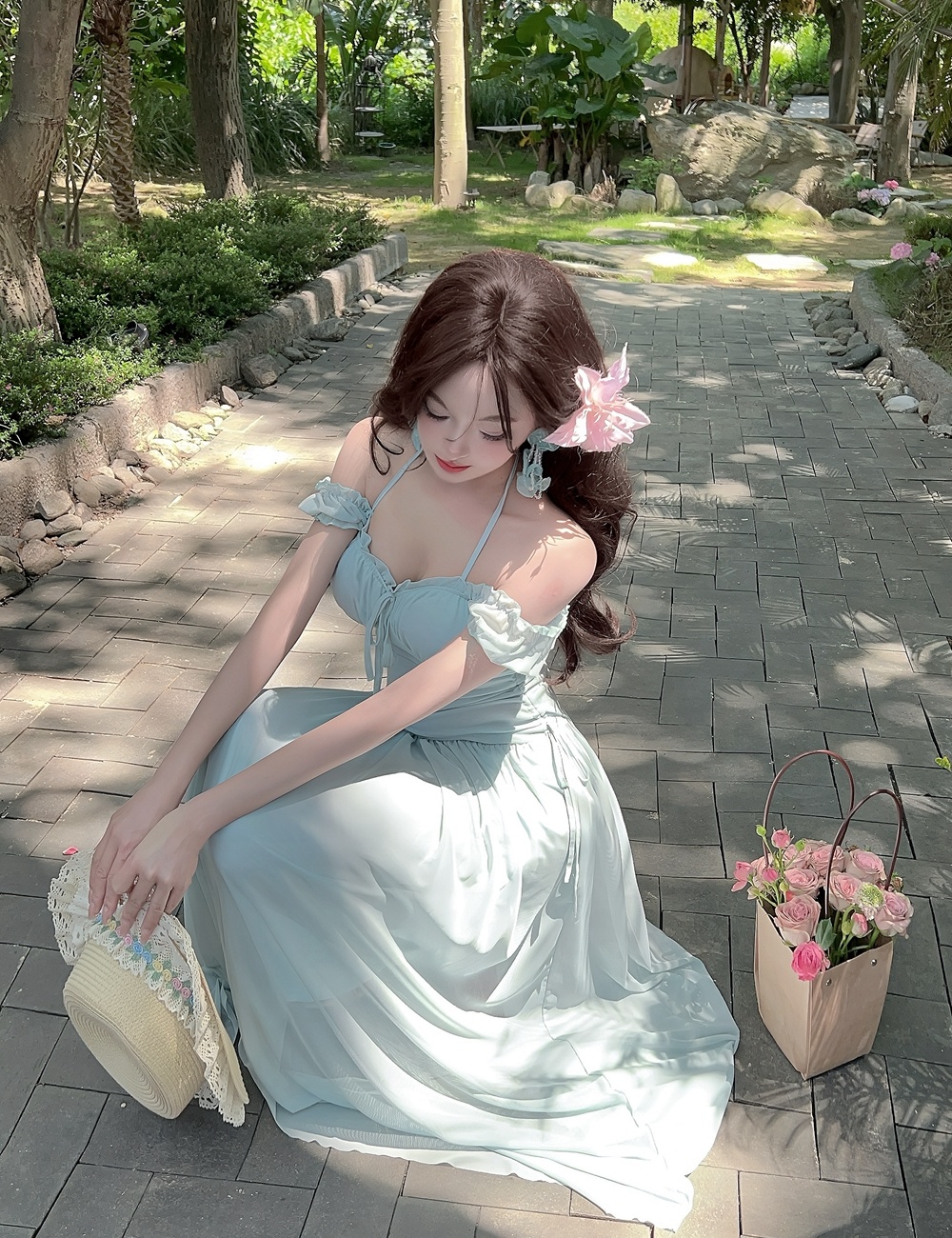 Summer halter dress vacation long dress for women