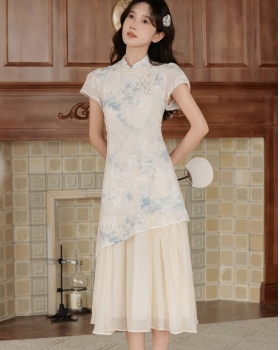 Blooming Chinese style dress summer ink cheongsam