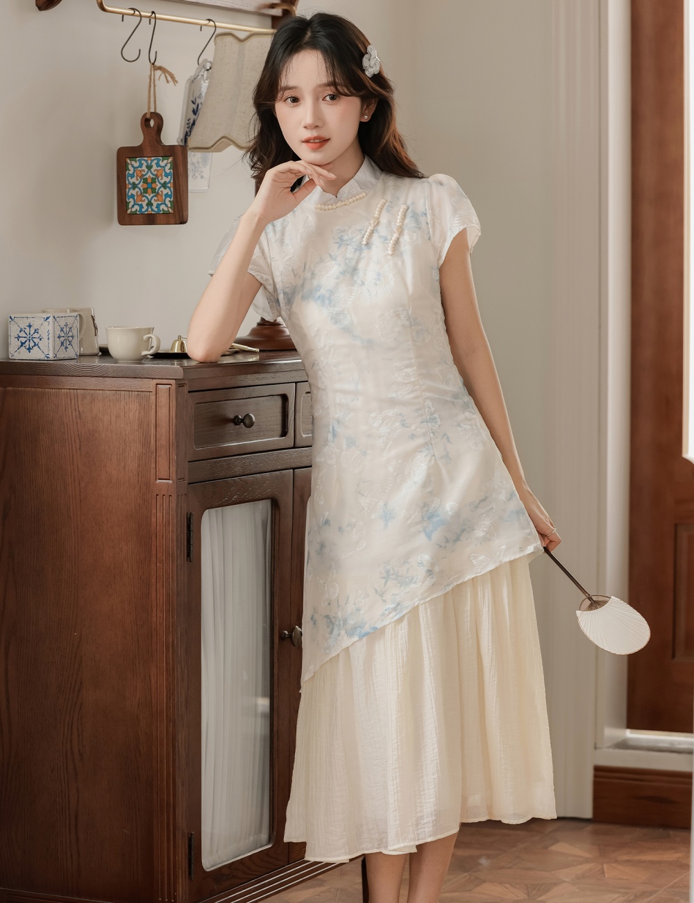 Blooming Chinese style dress summer ink cheongsam