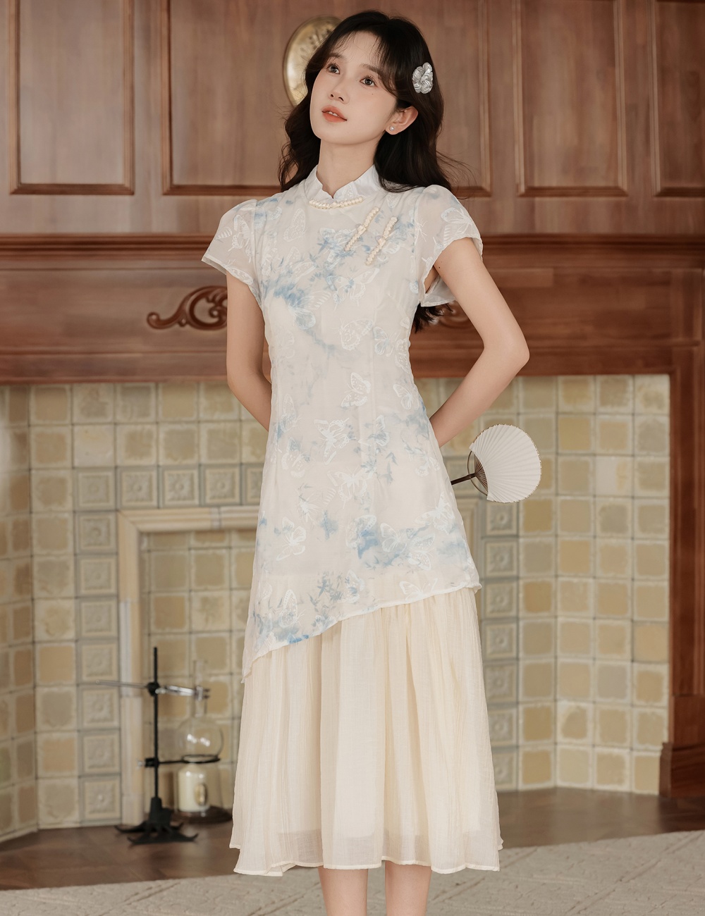Blooming Chinese style dress summer ink cheongsam