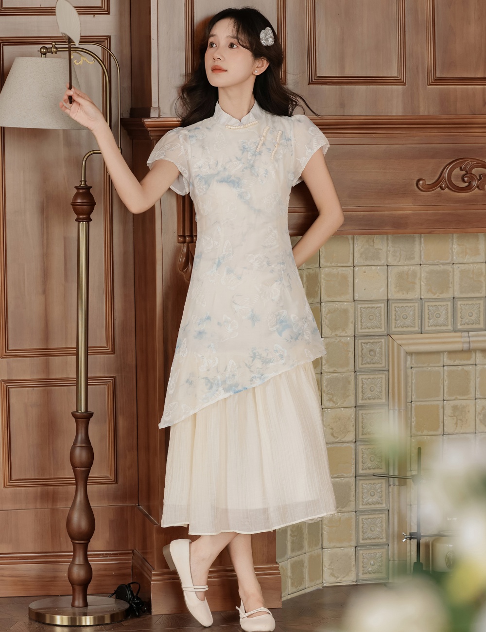 Blooming Chinese style dress summer ink cheongsam
