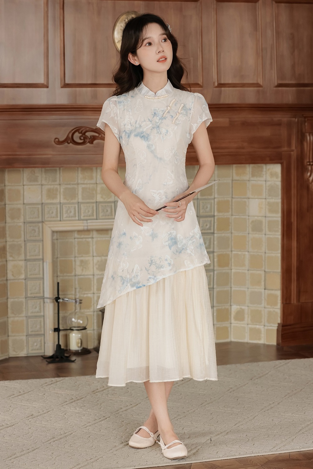 Blooming Chinese style dress summer ink cheongsam