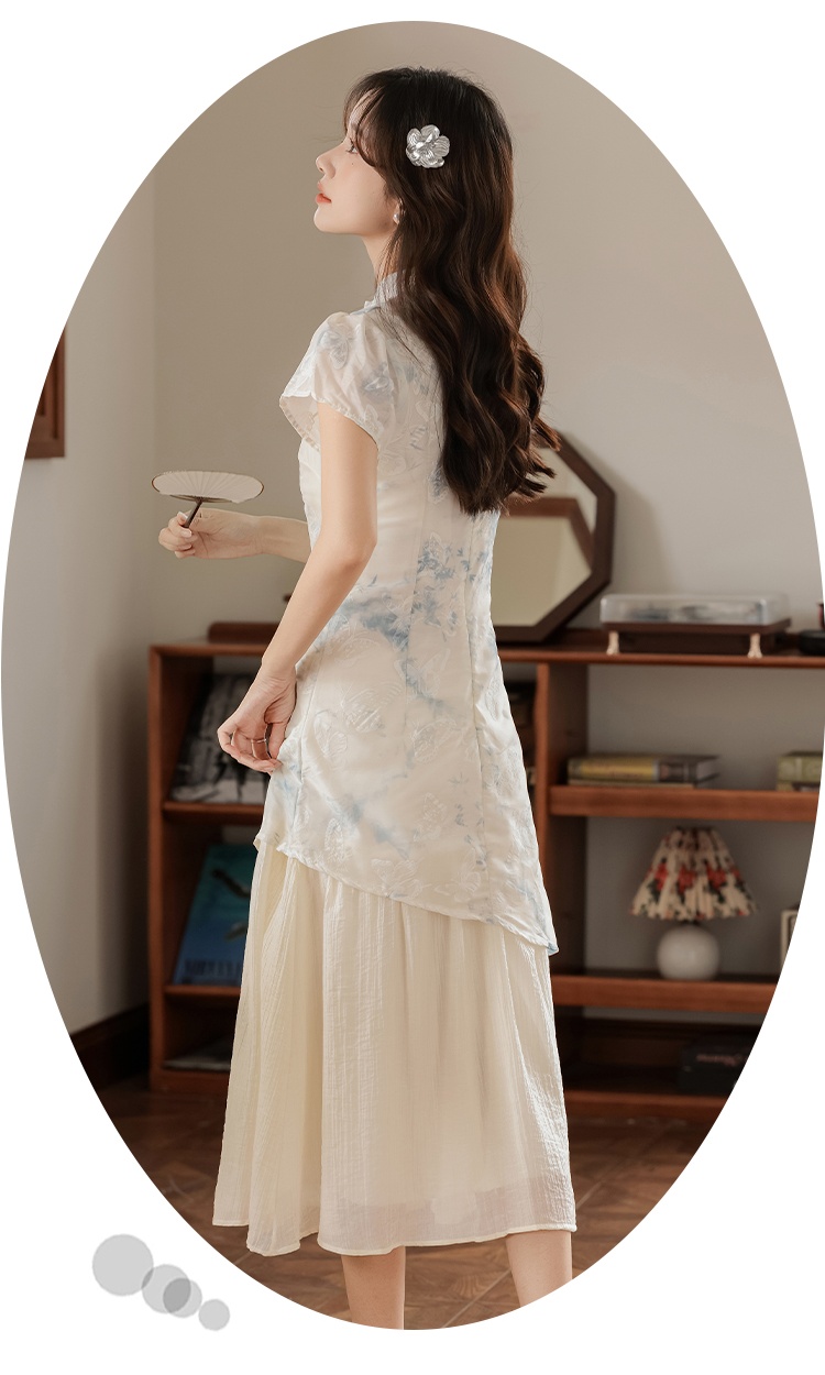 Blooming Chinese style dress summer ink cheongsam