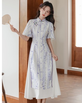 Purple maiden dress Chinese style cheongsam
