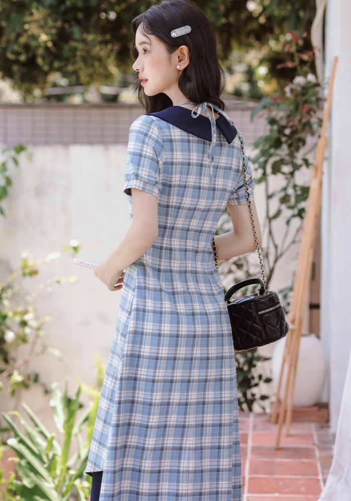 Pinched waist long dress college style dress for women