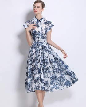 Short sleeve printing dress summer shirt