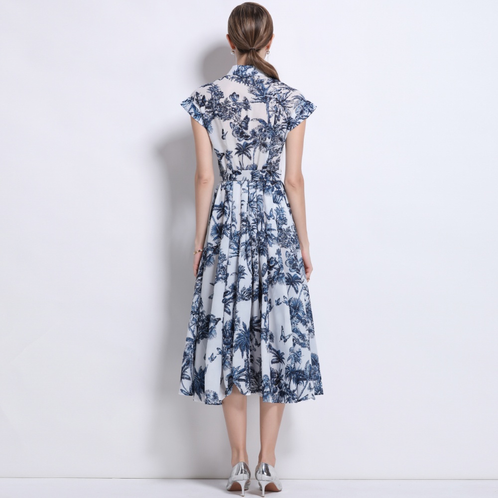 Short sleeve printing dress summer shirt