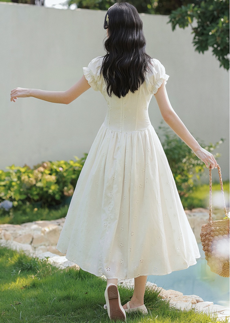 Romantic Casual tender pinched waist vacation dress