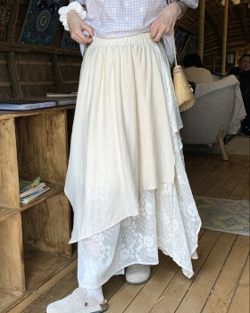 Lace all-match vacation summer irregular Korean style skirt