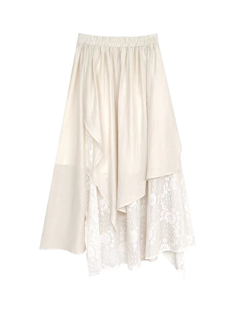 Lace all-match vacation summer irregular Korean style skirt