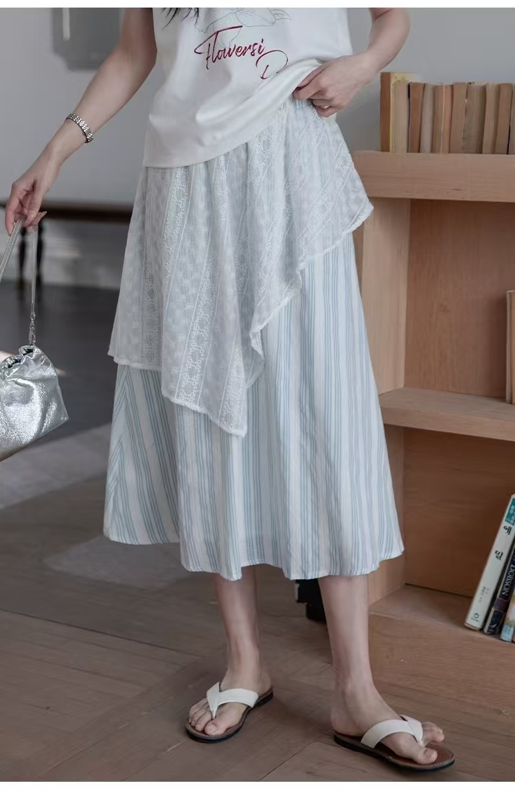 Splice summer skirt France style long dress