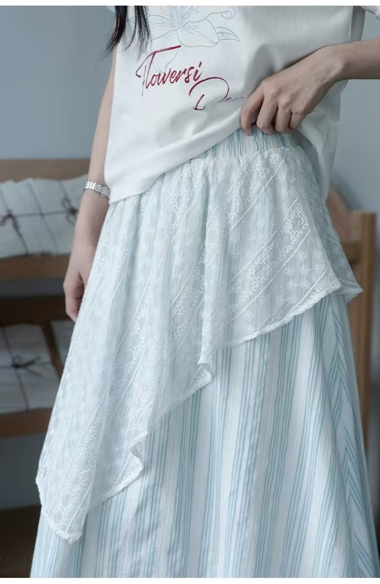 Splice summer skirt France style long dress