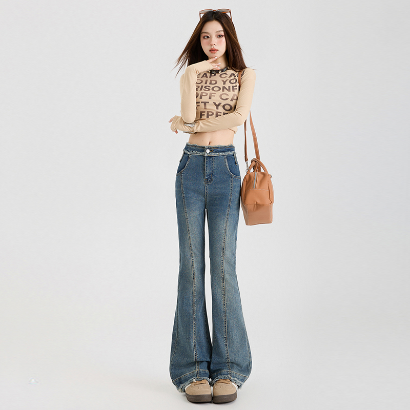 All-match long pants high waist nine pants for women