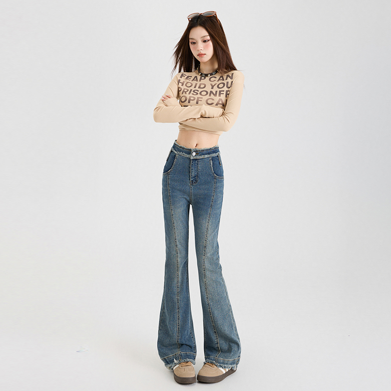 All-match long pants high waist nine pants for women