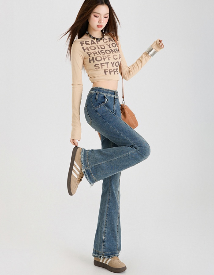 All-match long pants high waist nine pants for women