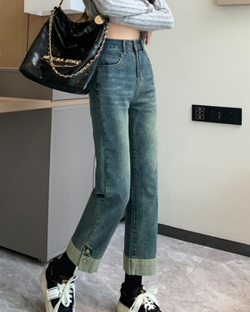 Nine tenths slim pants straight jeans for women