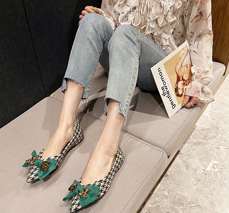 Large yard spring and summer plaid shoes for women