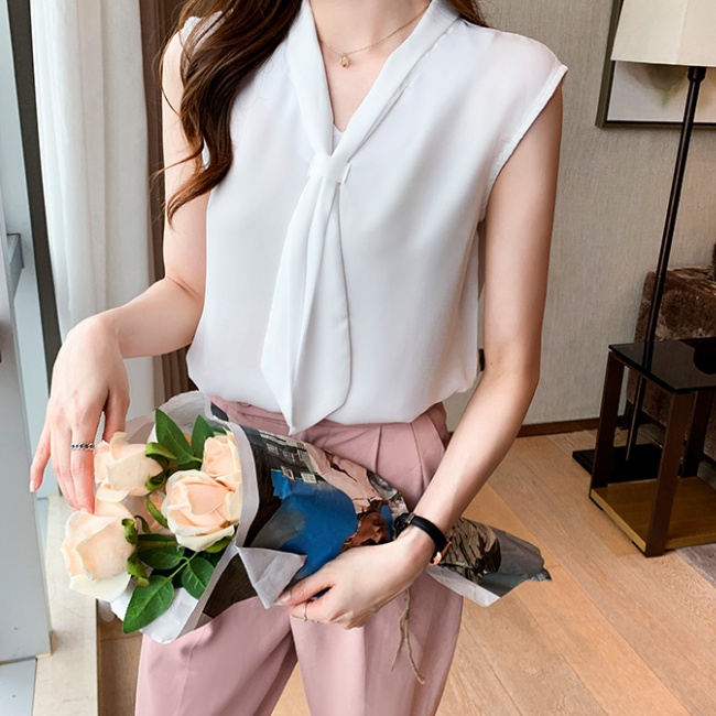 Chiffon Korean style shirt temperament tops for women
