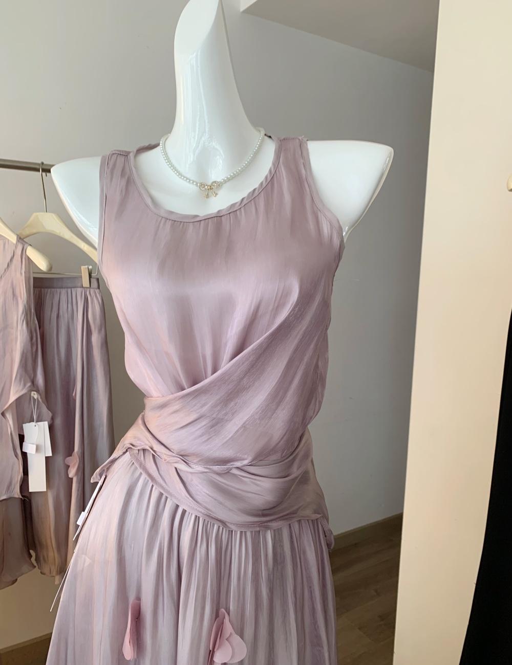 Summer skirt purple vest 2pcs set for women